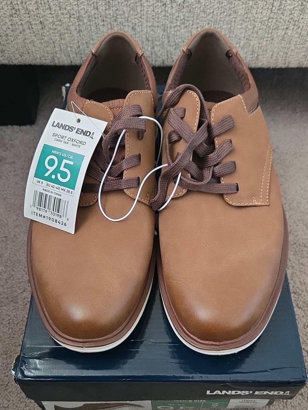 Lands' End Brown Sport Oxfords - Men's Size 9.5